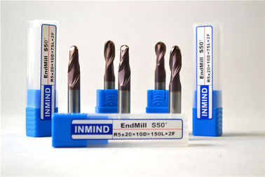 Режущий инструмент Endmill зерна Mirco торцевой фрезы носа шарика карбида HRC50 Roughing к заканчивать